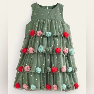 Mini Boden Tulle Christmas Tree Dress Size 5-6Y